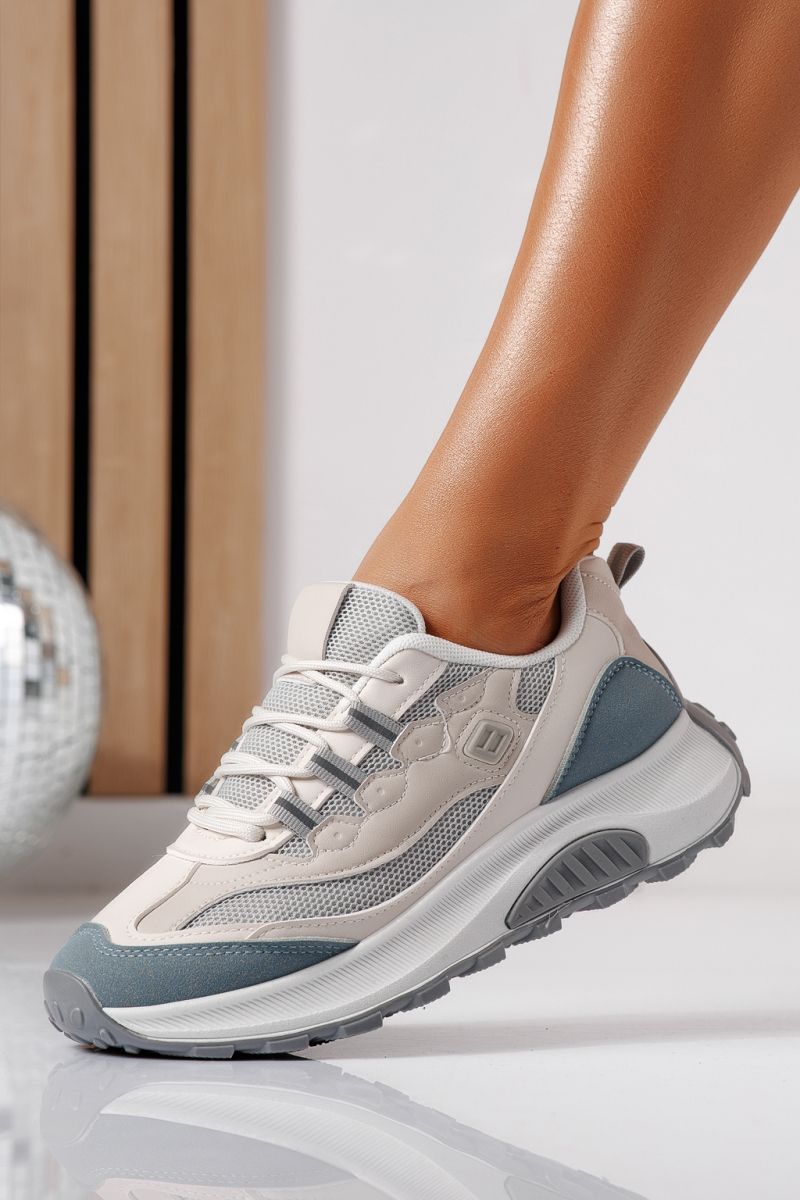 Adidasi dama gri din material textil Agatha #24413