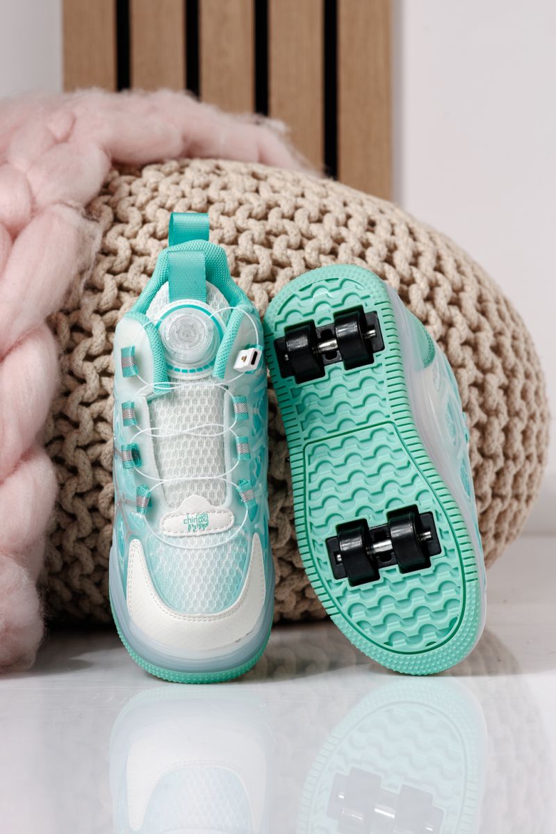 Adidasi cu role verzi din material textil Helys #24393