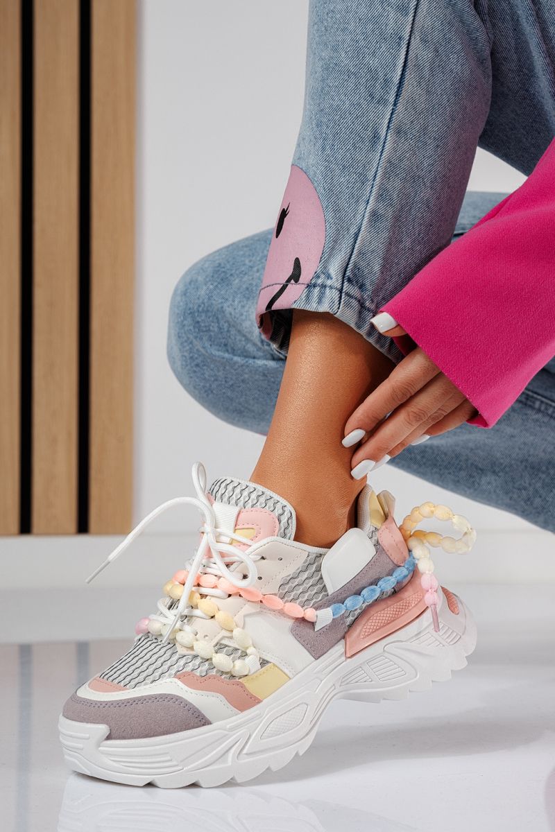 Adidasi dama multicolor din piele ecologica Evi #24549