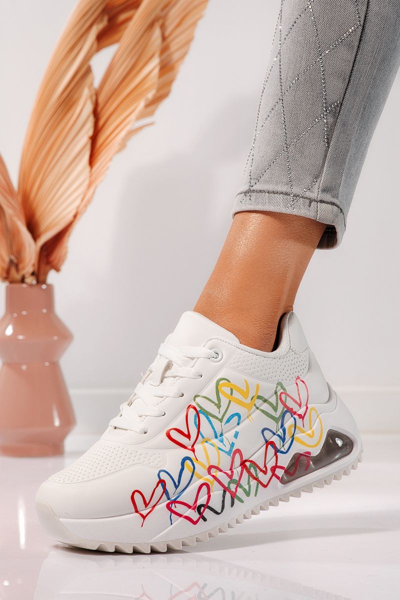 Adidasi dama albi din piele ecologica Audrey #24552