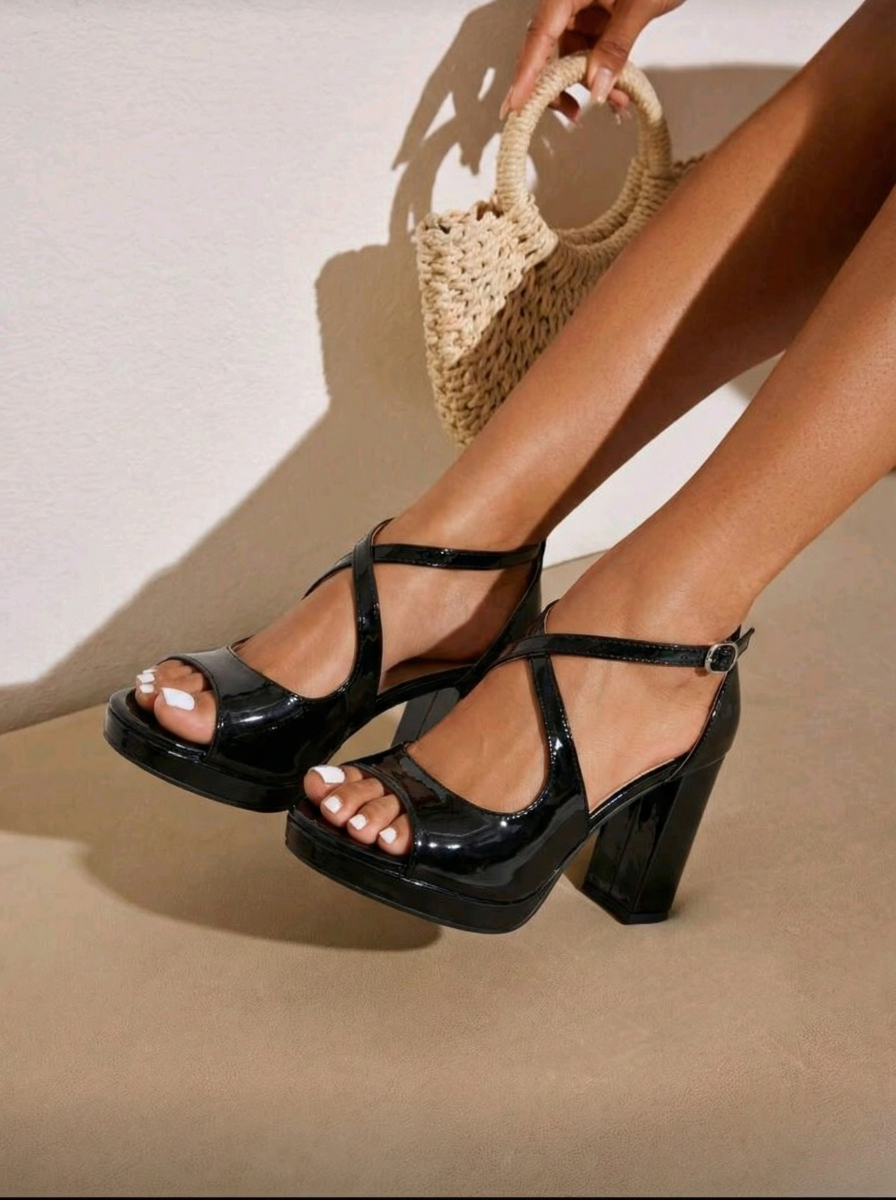 Sandale Dama cu Toc Ottilie Negre #14209