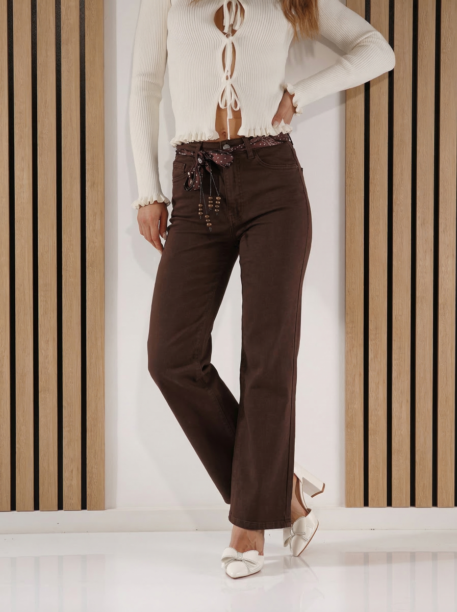 Blugi Evazati Dama Honey Maro #A1412