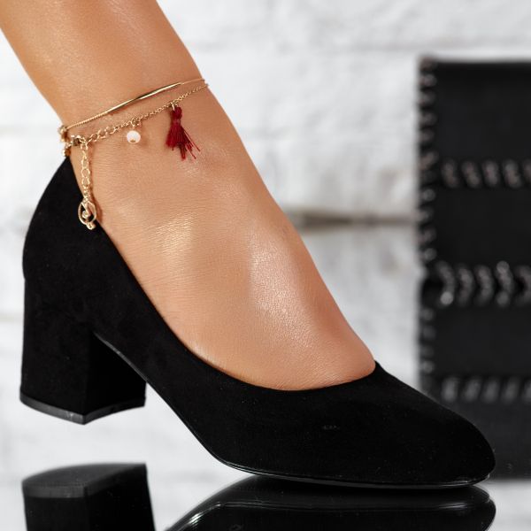 Pantofi Dama cu Toc Emotion Negri #9627