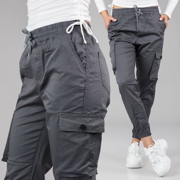 Pantaloni Dama Tip Cargo Daiana Gri #A239