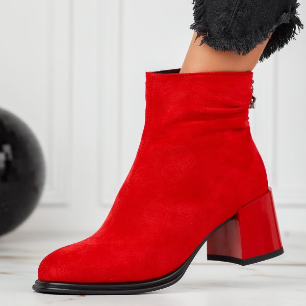 Botine Dama îmblanite Amelia Rosii #12568