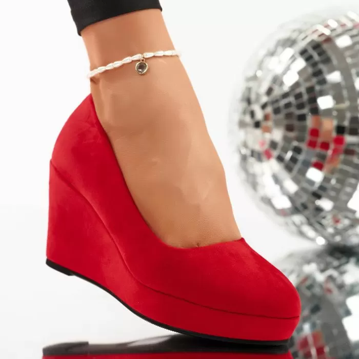 Pantofi Casual Dama Quinn Rosii #9410