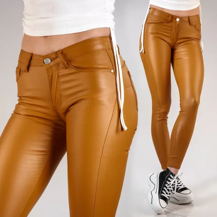 Pantaloni Cerati Dama Nora Galbeni #A105