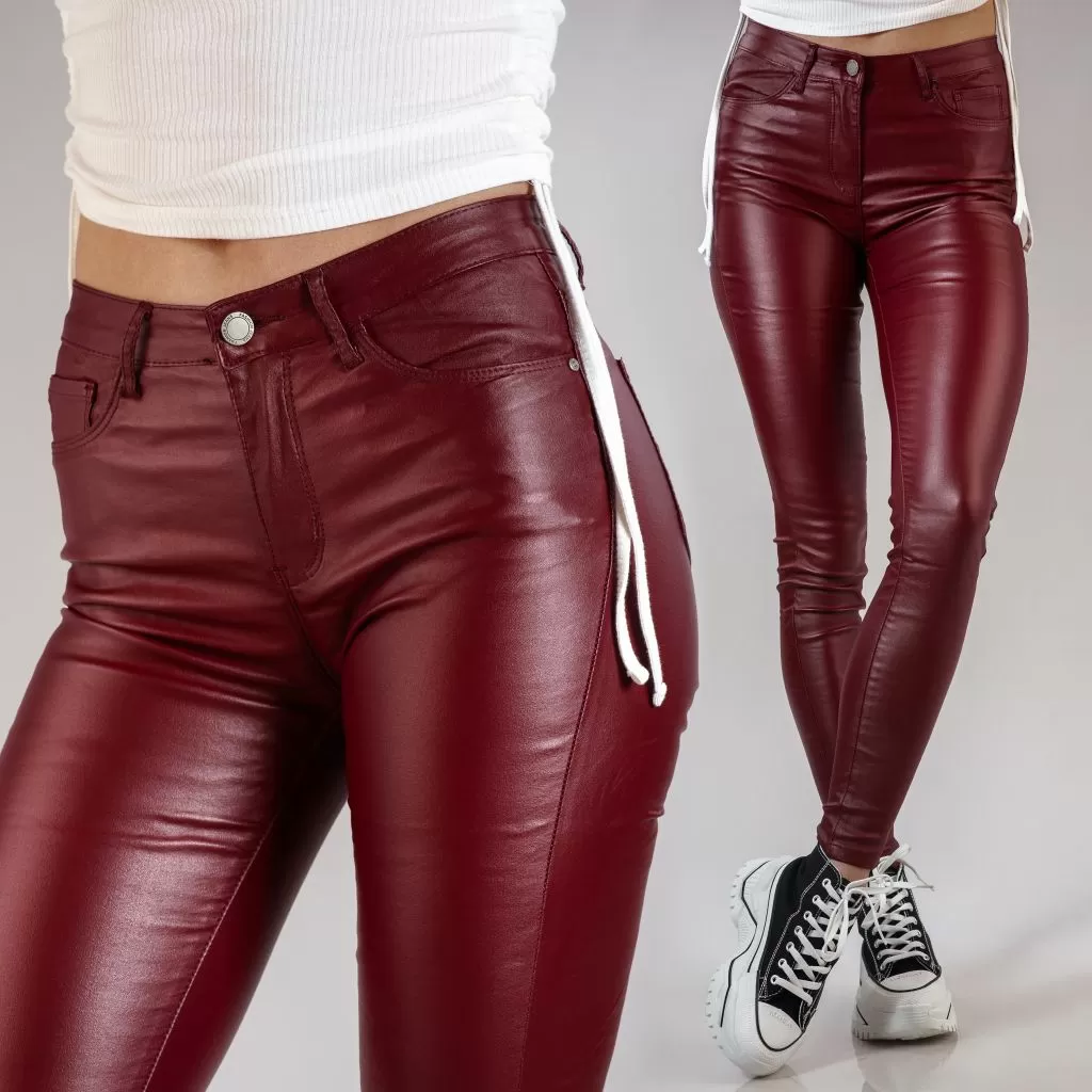 Pantaloni Cerati Dama Nora  Bordo #A109