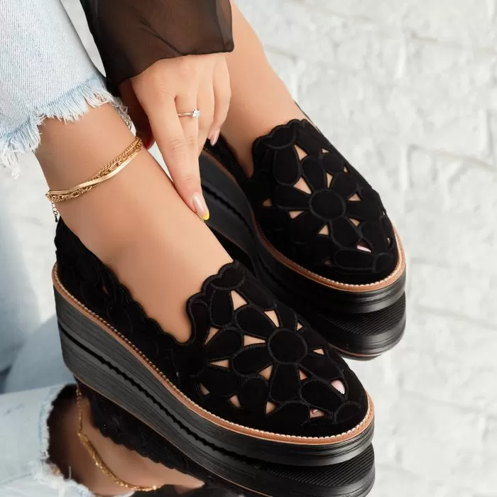 Pantofi Casual Dama Gemma Negri #9827