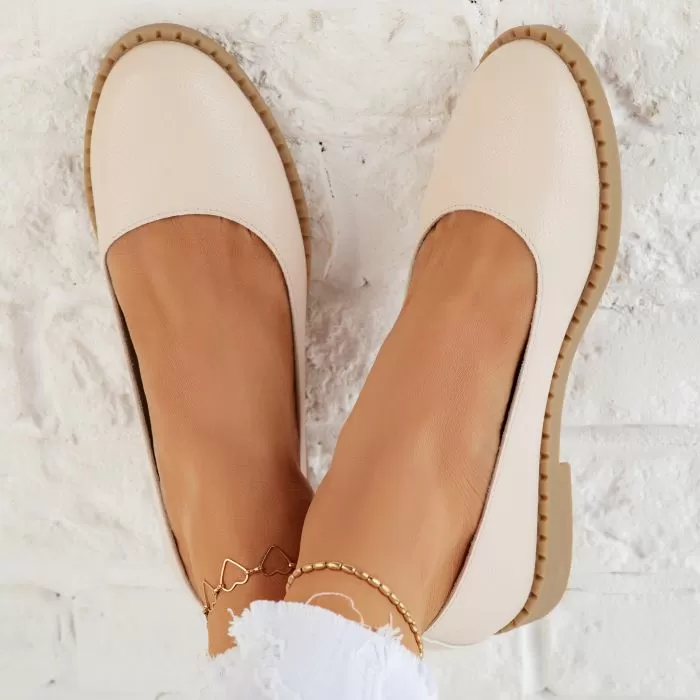 Pantofi Casual Dama Giselle Bej #9891