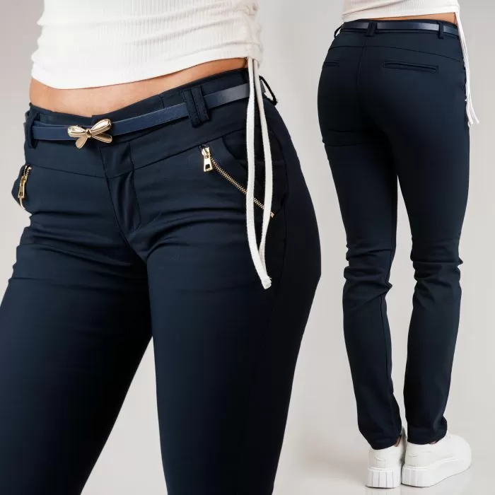 Pantaloni Casual Dama Kiara Bleumarin #A129