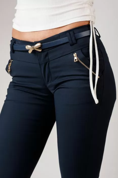 Pantaloni Casual Dama Kiara Bleumarin #A129