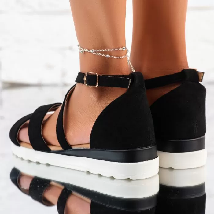 Sandale Dama cu Platforma Baylee Negre #10311