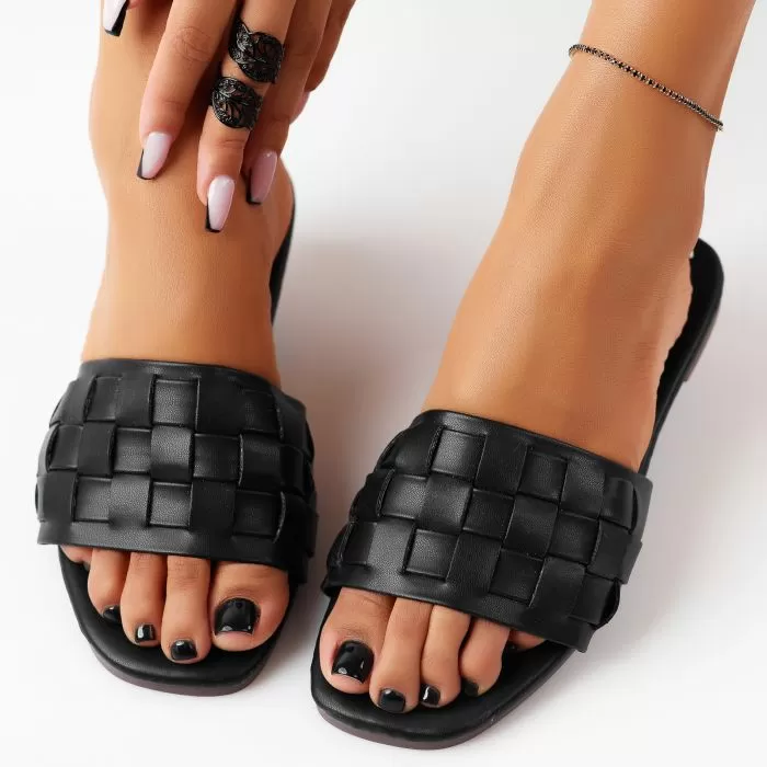 Papuci Dama Fiona Negre #11451