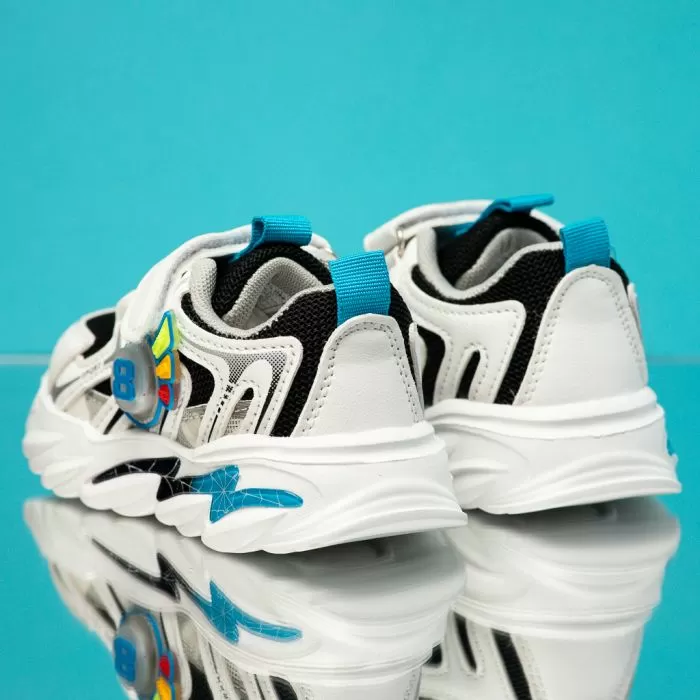Adidasi Copii cu Luminite Harley Alb/Negri #12211