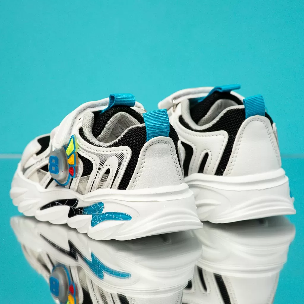 Adidasi Copii cu Luminite Harley Alb/Negri #12211