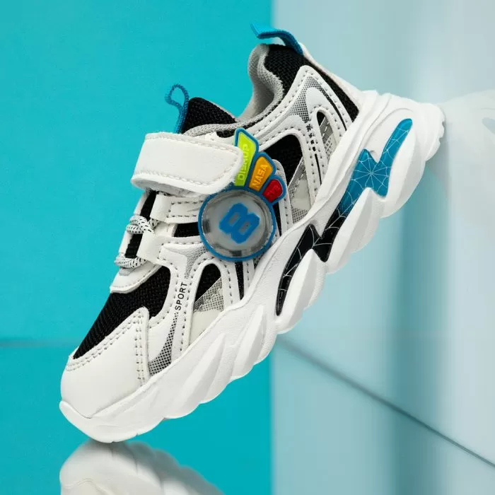 Adidasi Copii cu Luminite Harley Alb/Negri #12211