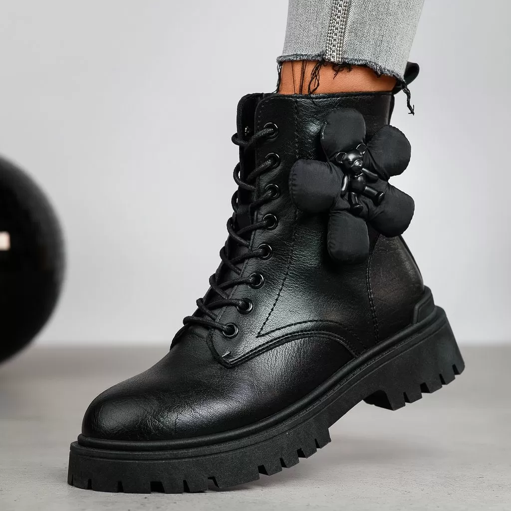 Ghete Dama îmblanite Teddy Negre #11902