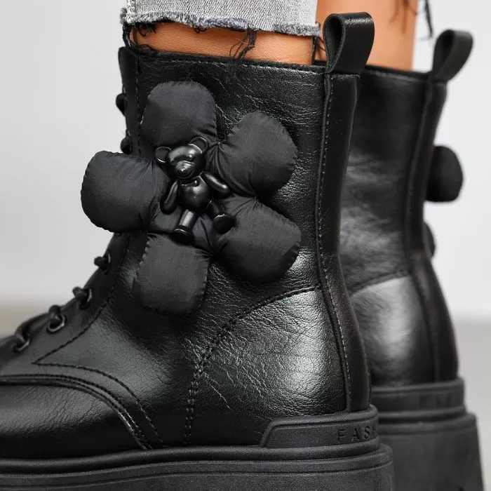 Ghete Dama îmblanite Teddy Negre #11902