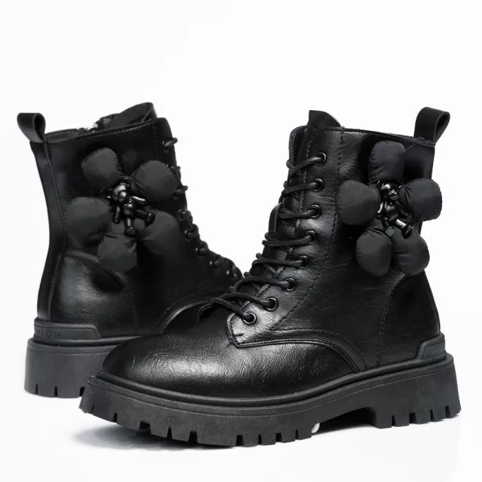 Ghete Dama îmblanite Teddy Negre #11902