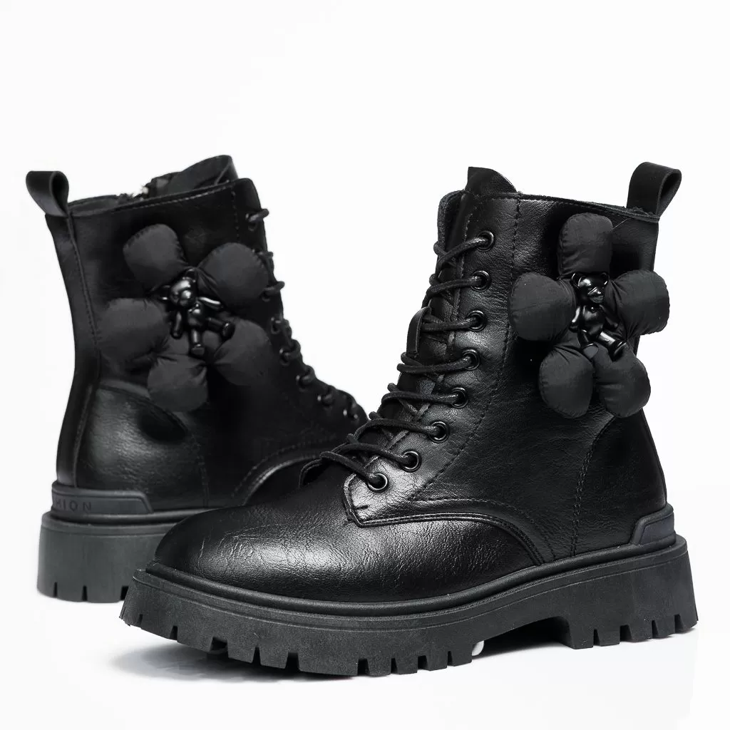 Ghete Dama îmblanite Teddy Negre #11902