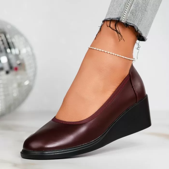 Pantofi Casual Dama cu Platforma Rhodos Bordo #12337