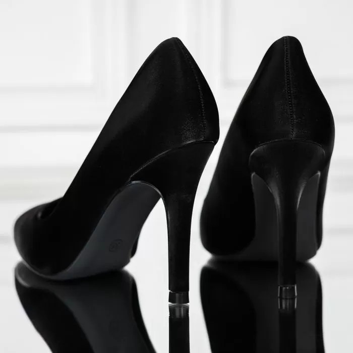 Pantofi Dama cu Toc Lane Negri #12368