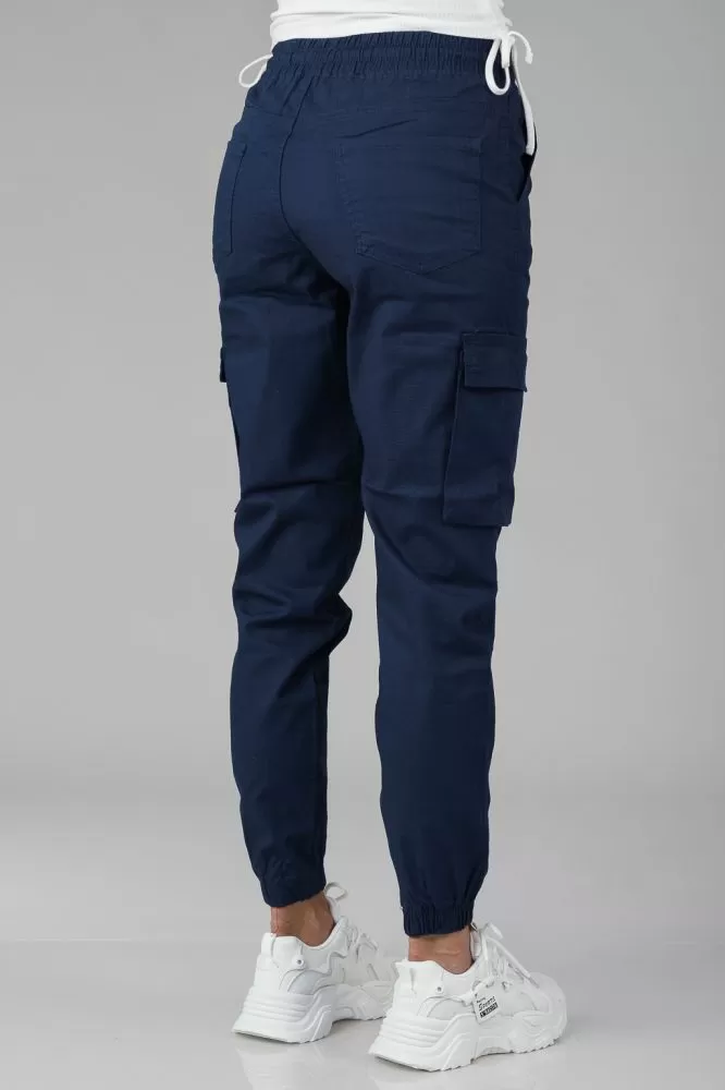 Pantaloni Dama Tip Cargo Daiana  Bleumarin #A241