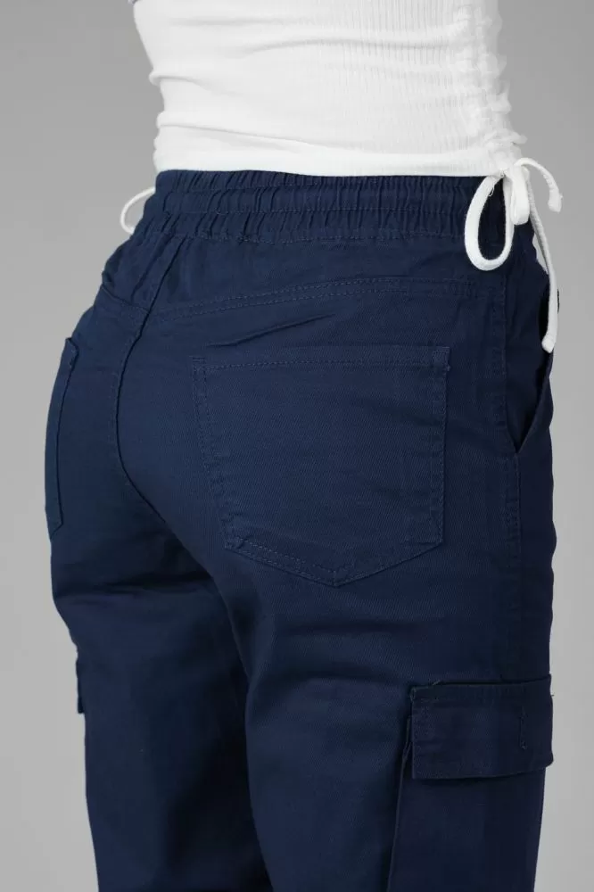 Pantaloni Dama Tip Cargo Daiana  Bleumarin #A241