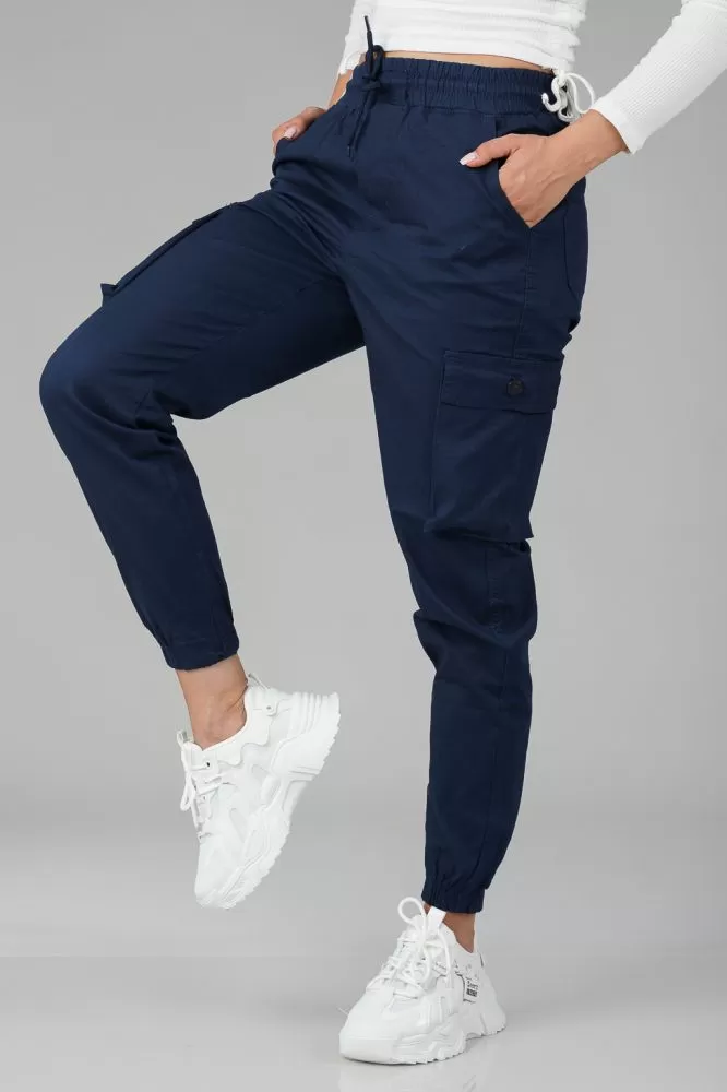 Pantaloni Dama Tip Cargo Daiana  Bleumarin #A241