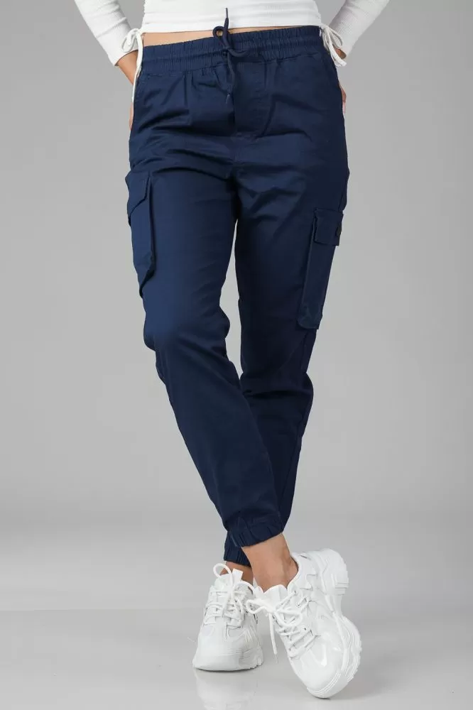 Pantaloni Dama Tip Cargo Daiana  Bleumarin #A241
