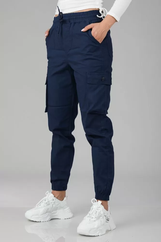 Pantaloni Dama Tip Cargo Daiana  Bleumarin #A241