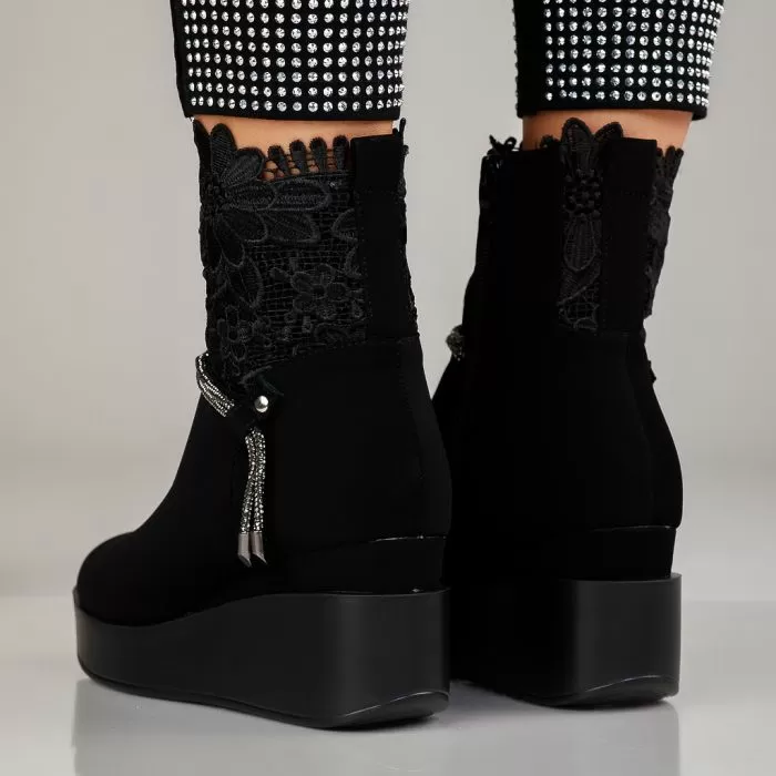 Botine Dama îmblanite Carla Negre #12521