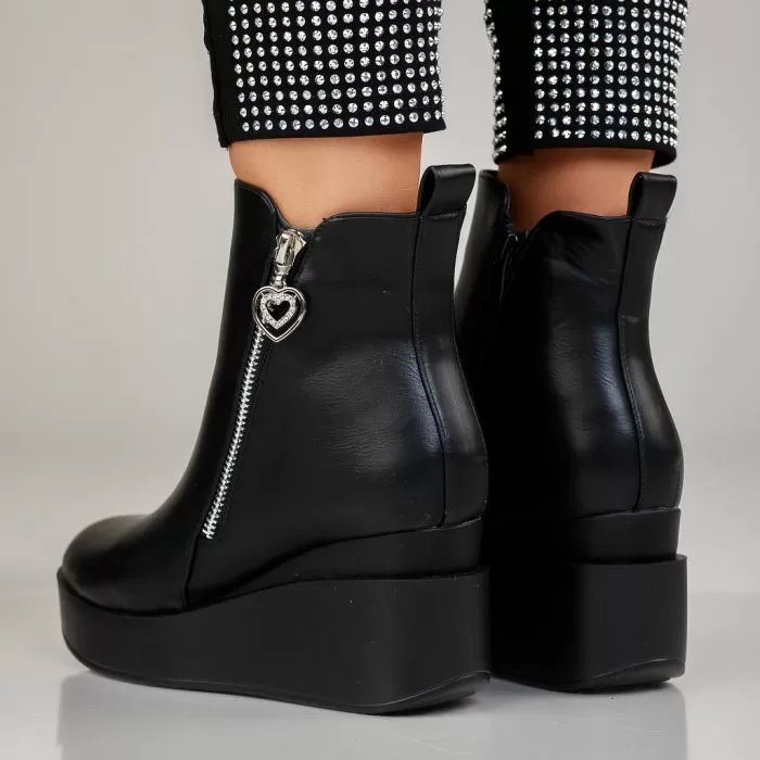 Botine Dama îmblanite Maia Negre #12522