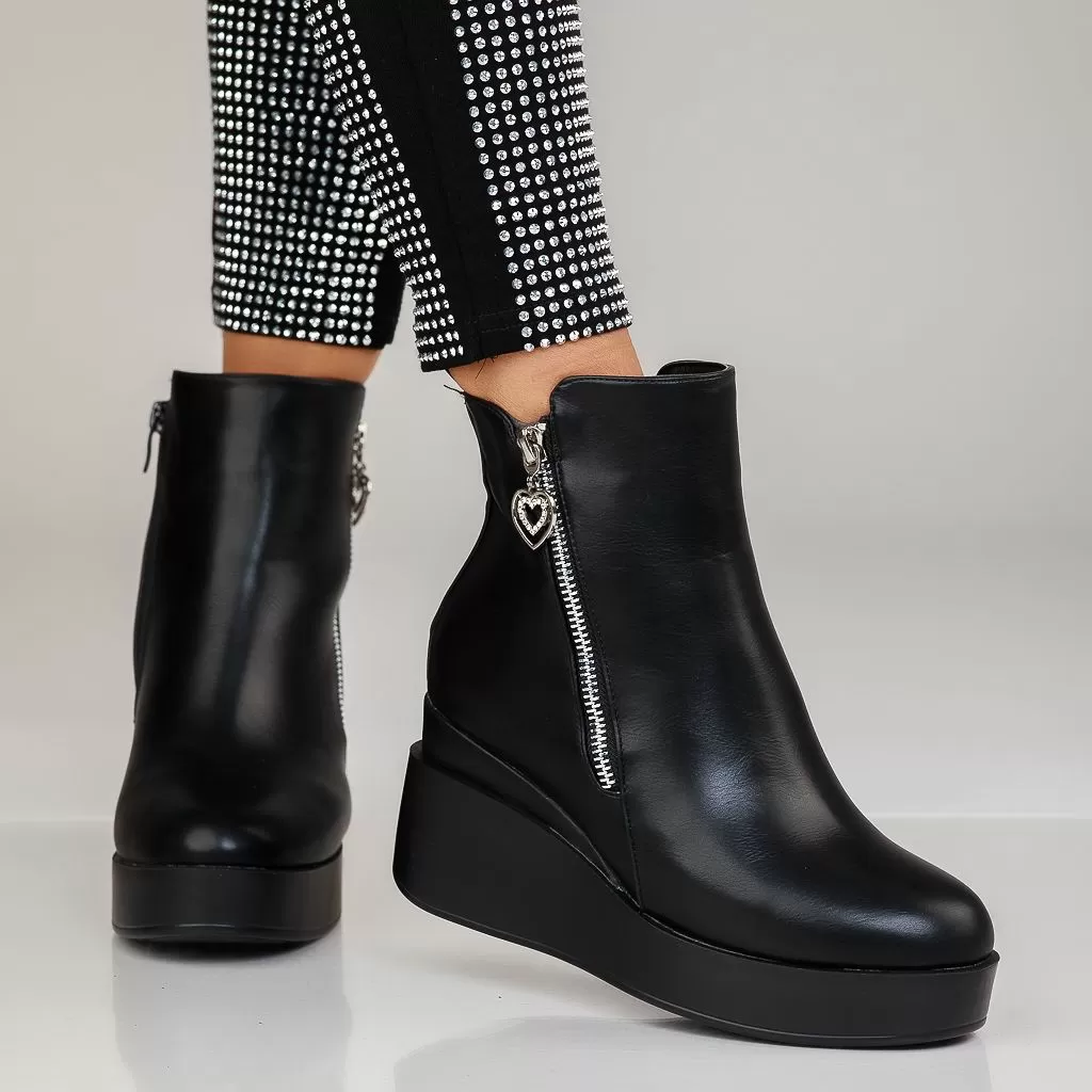 Botine Dama îmblanite Maia Negre #12522