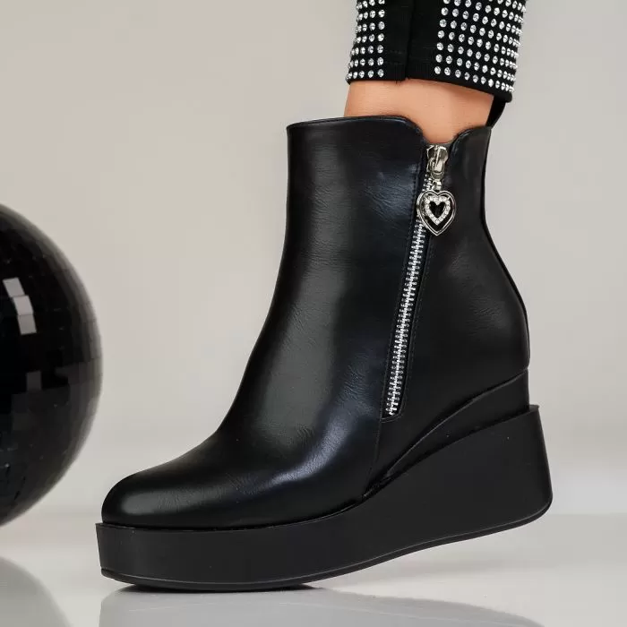 Botine Dama îmblanite Maia Negre #12522