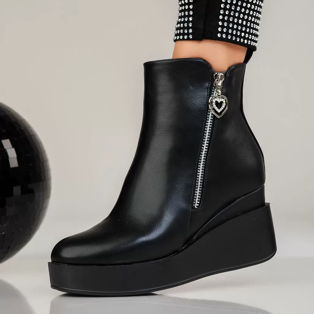 Botine Dama îmblanite Maia Negre #12522