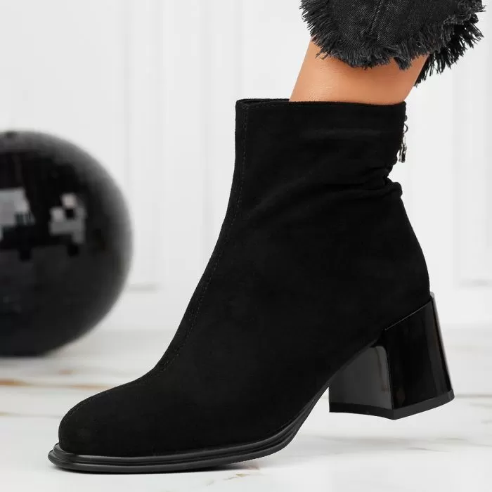 Botine Dama îmblanite Amelia Negre #12567