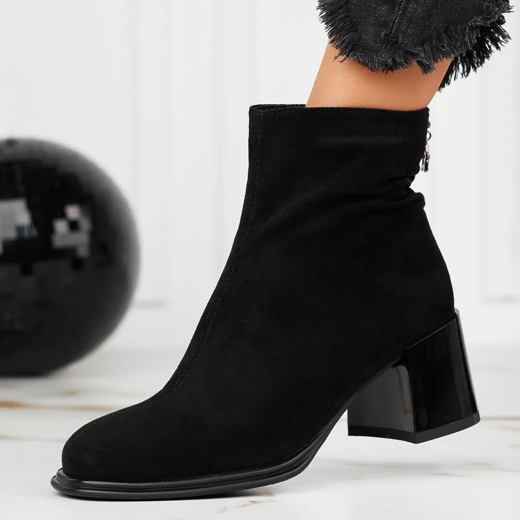 Botine Dama îmblanite Amelia Negre #12567