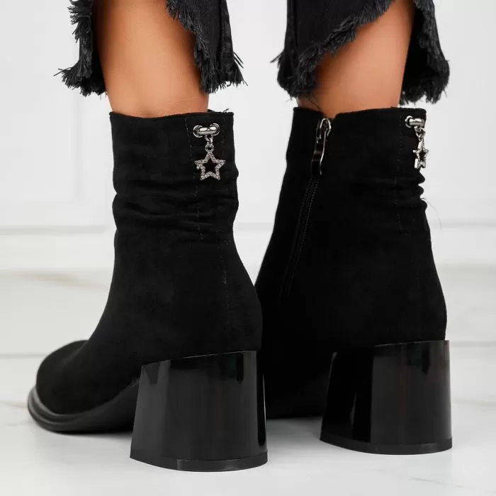 Botine Dama îmblanite Amelia Negre #12567