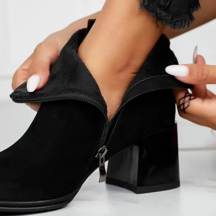 Botine Dama îmblanite Amelia Negre #12567