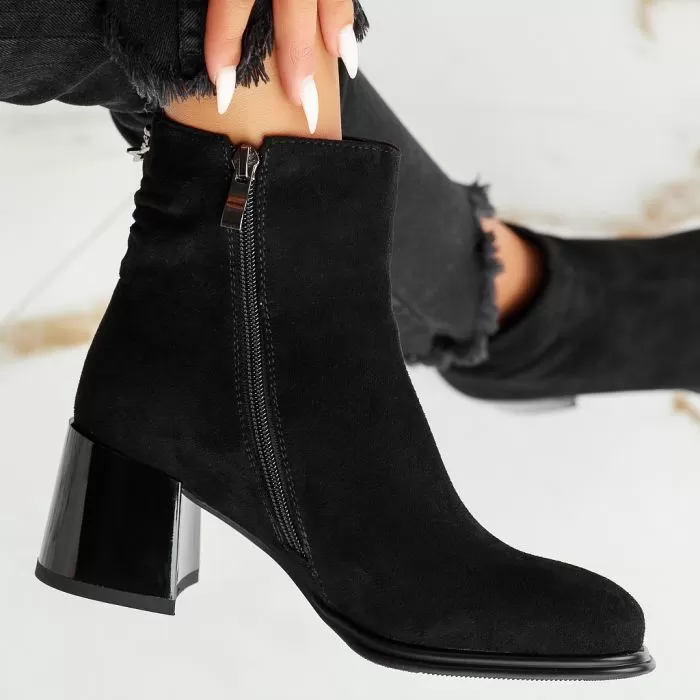 Botine Dama îmblanite Amelia Negre #12567