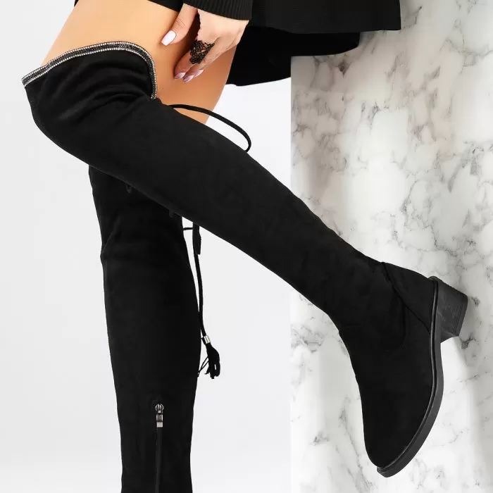Cizme Lungi Dama Valentina Negre #13225