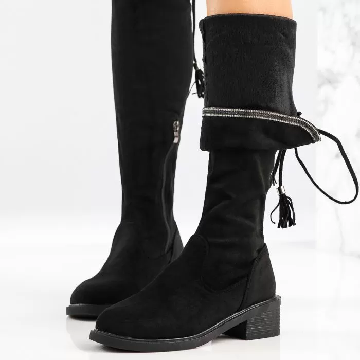 Cizme Lungi Dama Valentina Negre #13225