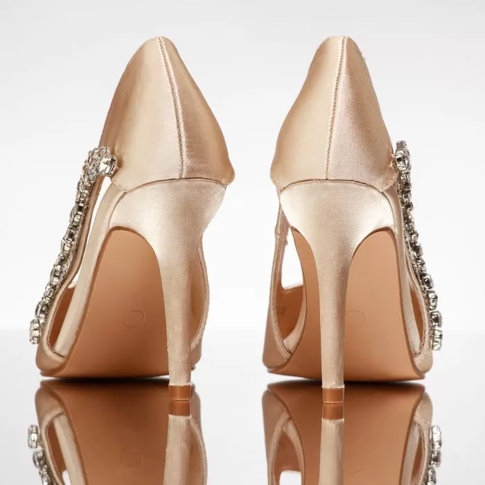 Pantofi Dama cu Toc Greta Bej #13477