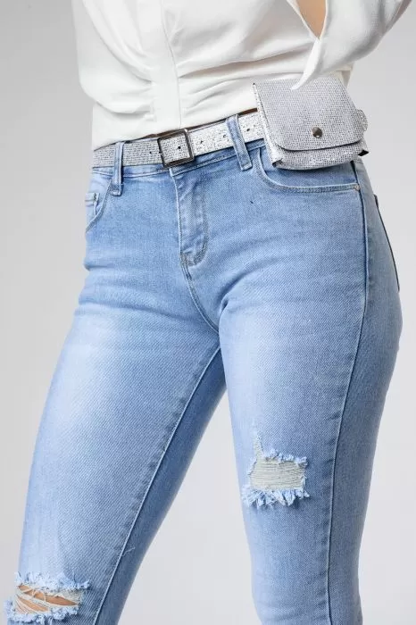 Blugi Skinny Dama Samantha Albastri #A377