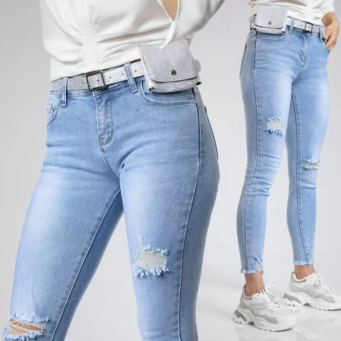 Blugi Skinny Dama Samantha Albastri #A377