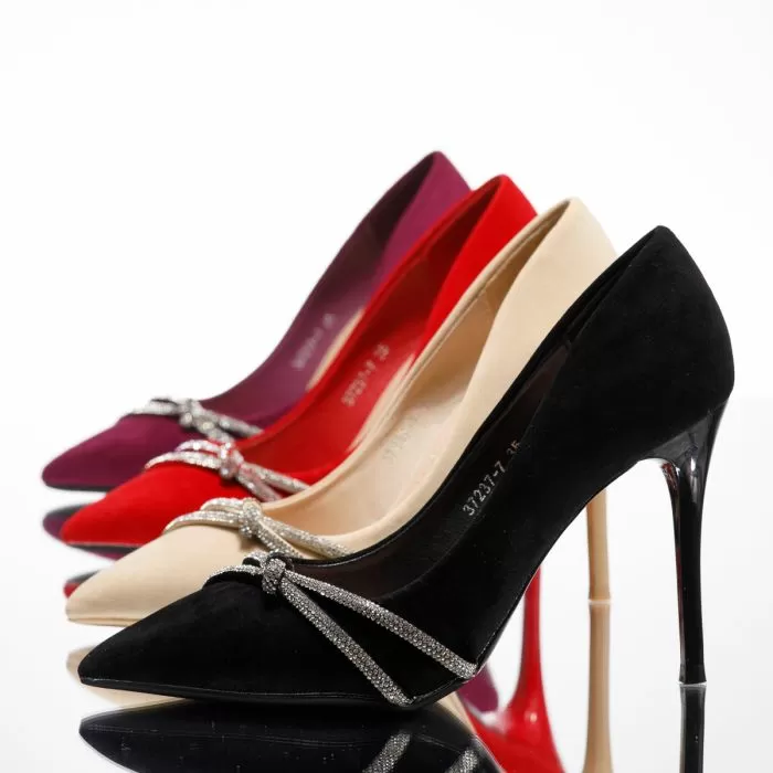 Pantofi Dama cu Toc Iustin Rosii #14104