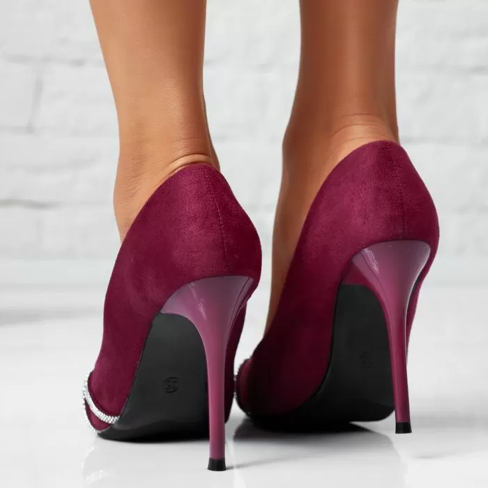 Pantofi Dama cu Toc Iustin Mov #14106