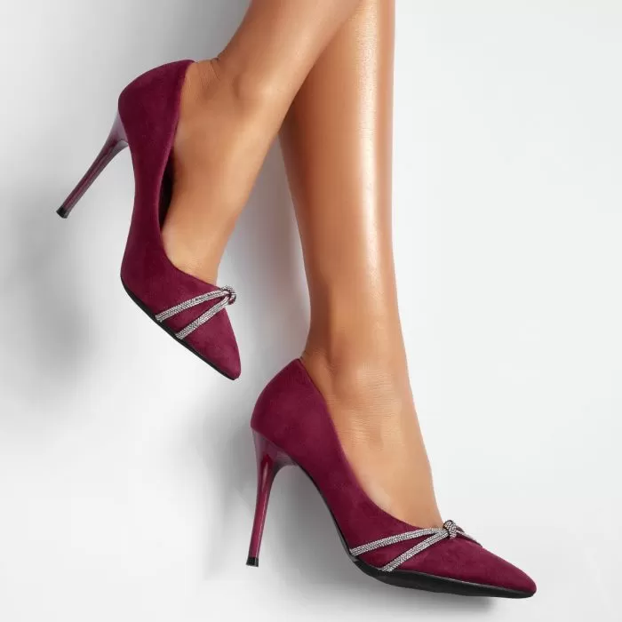 Pantofi Dama cu Toc Iustin Mov #14106